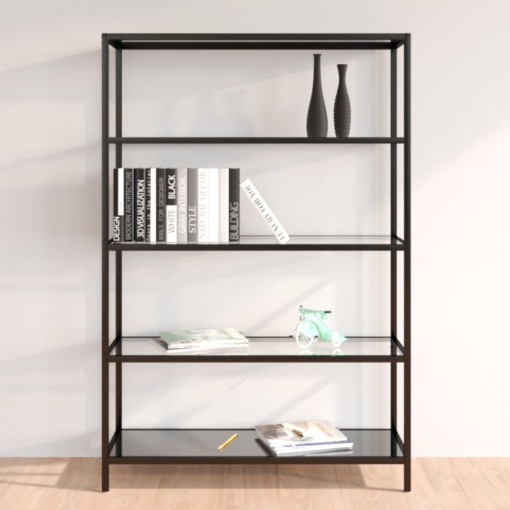 vidaXL Shelf 100x36x168 cm tempered glass black and transparent