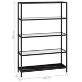 vidaXL Shelf 100x36x168 cm tempered glass black and transparent