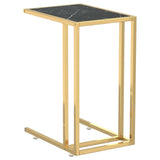 vidaXL Computer bijzettafel 50x35x65 cm gehard glas transparant