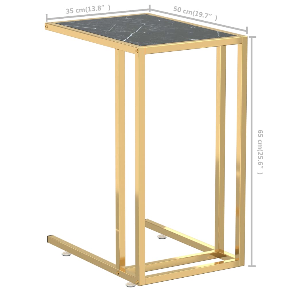 vidaXL Computer bijzettafel 50x35x65 cm gehard glas transparant
