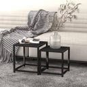 vidaXL Coffee Tables 2 pcs MDF black and yellow
