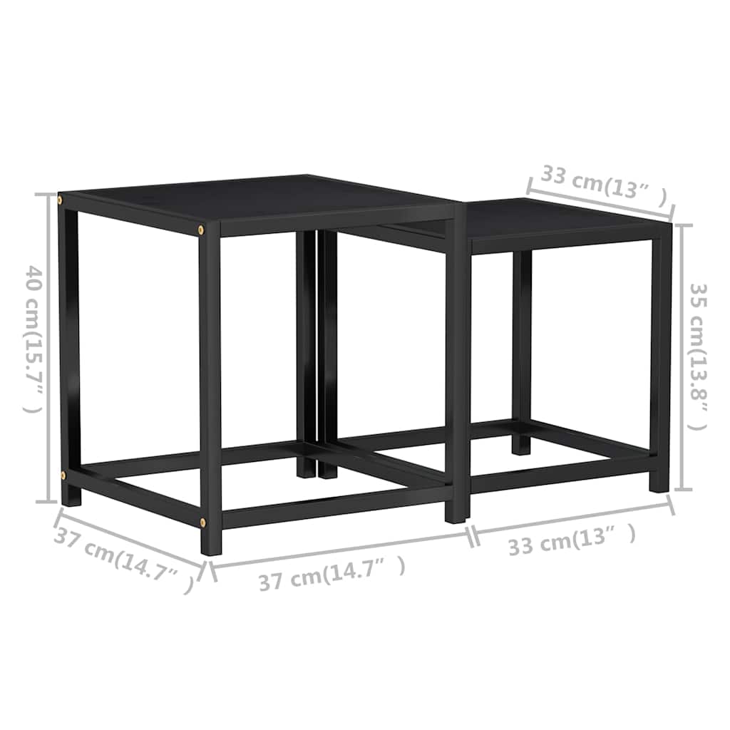 vidaXL Coffee Tables 2 pcs MDF black and yellow