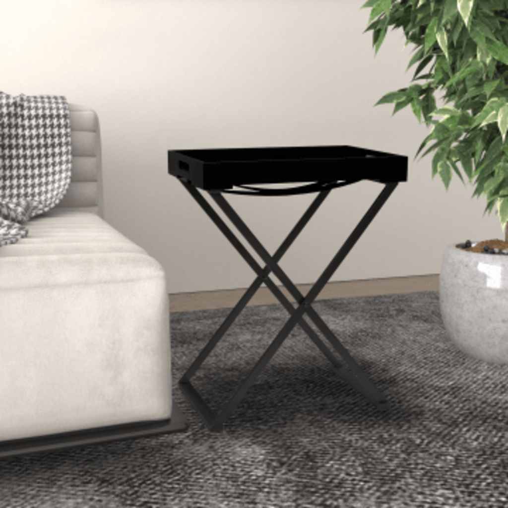 vidaXL Folding Table 48x34x61 cm MDF Gold and Black