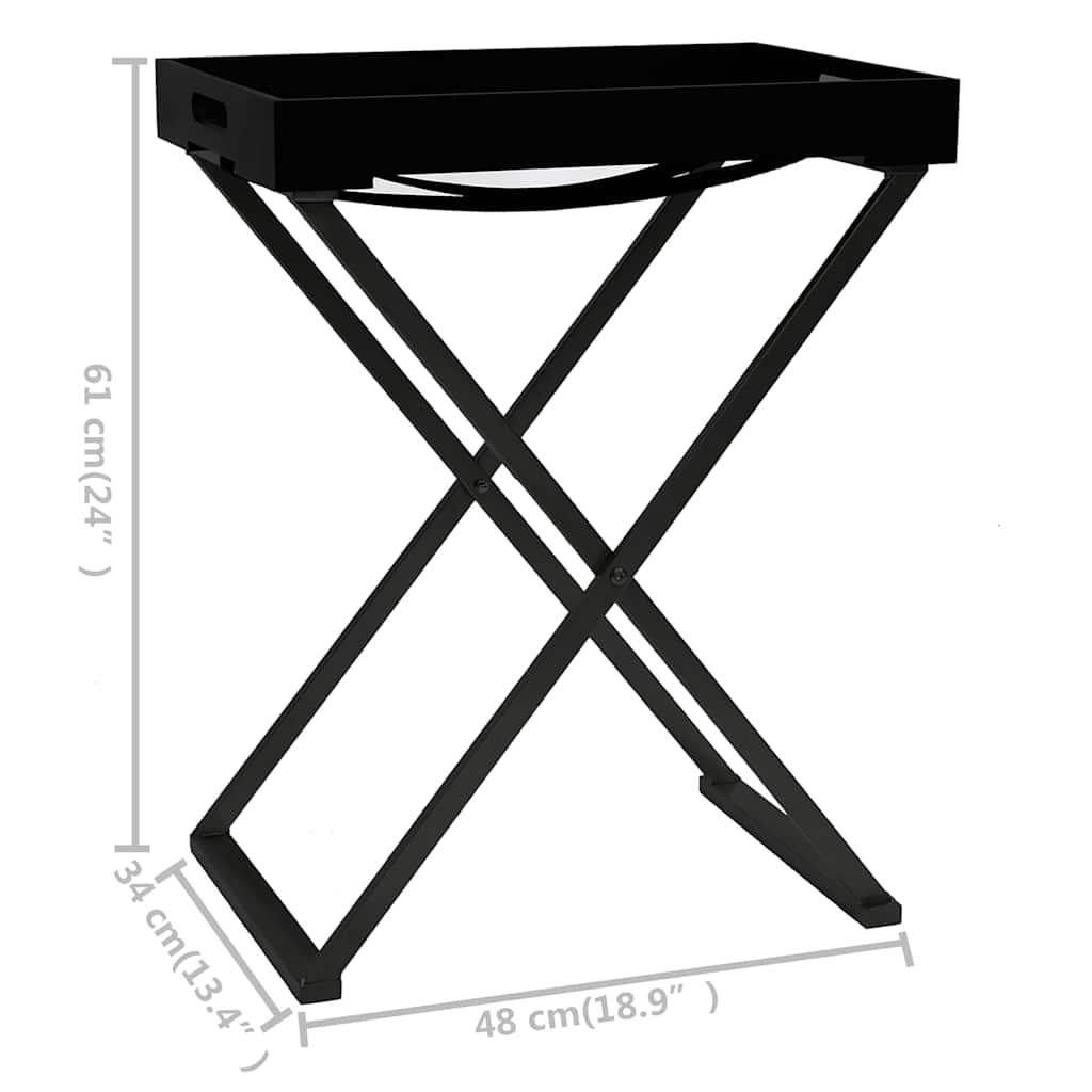 vidaXL Folding Table 48x34x61 cm MDF Gold and Black