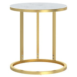 vidaXL Bijzettafel 45 cm gehard glas goudkleurig en transparant