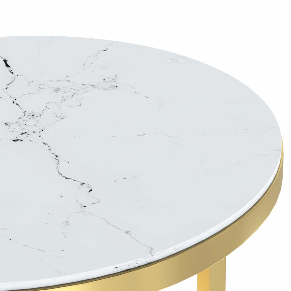 vidaXL Bijzettafel 45 cm gehard glas goudkleurig en transparant