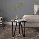 vidaXL Coffee table Ø35 cm MDF black and yellow