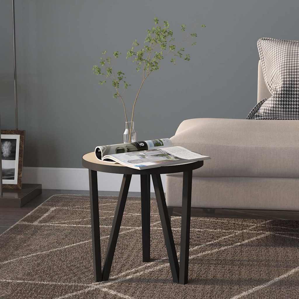 vidaXL Coffee table Ø35 cm MDF black and yellow