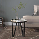 vidaXL Coffee table Ø35 cm MDF black and yellow