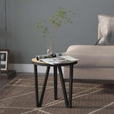 vidaXL Coffee table Ø35 cm MDF black and yellow