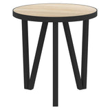 vidaXL Coffee table Ø35 cm MDF black and yellow