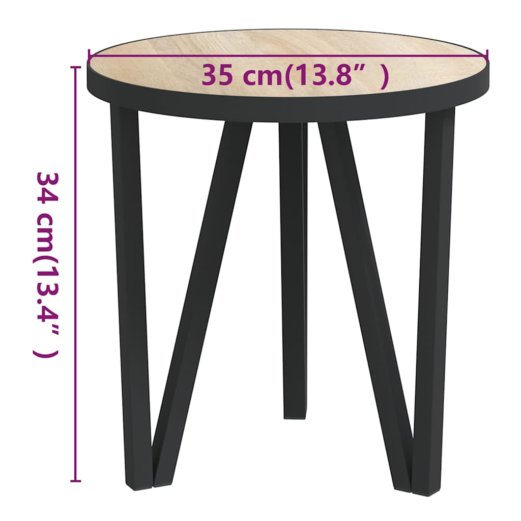 vidaXL Coffee table Ø35 cm MDF black and yellow