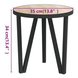 vidaXL Coffee table Ø35 cm MDF black and yellow