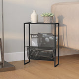 vidaXL Magazine Rack 35x15x45 cm Steel Black