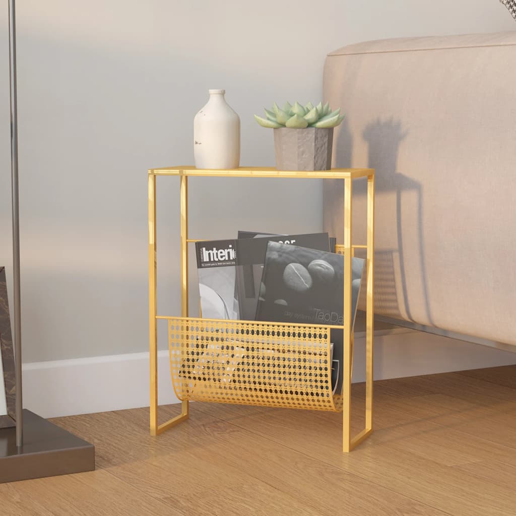 vidaXL Magazine Rack 35x15x45 cm Steel Black