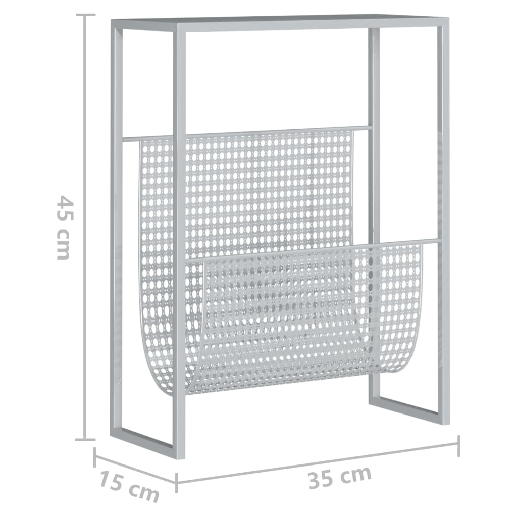 vidaXL Magazine Rack 35x15x45 cm Steel Black