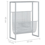 vidaXL Magazine Rack 35x15x45 cm Steel Black
