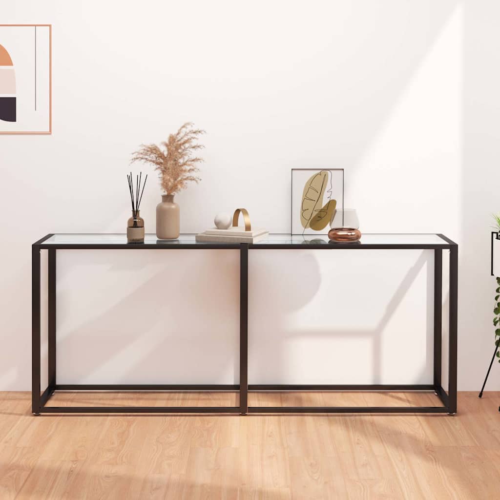 vidaXL Wandtafel 140x35x75,5 cm gehard glas transparant
