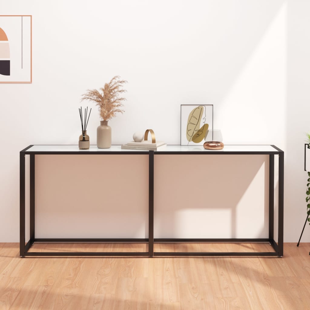 vidaXL Wandtafel 140x35x75,5 cm gehard glas transparant