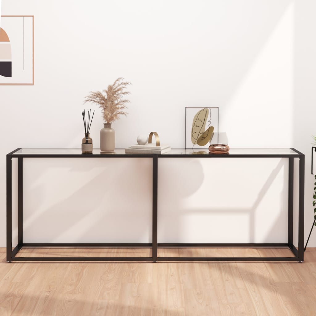 vidaXL Wandtafel 140x35x75,5 cm gehard glas transparant