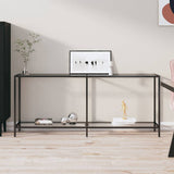vidaXL Console Table 140x35x75.5 cm Tempered Glass Transparent