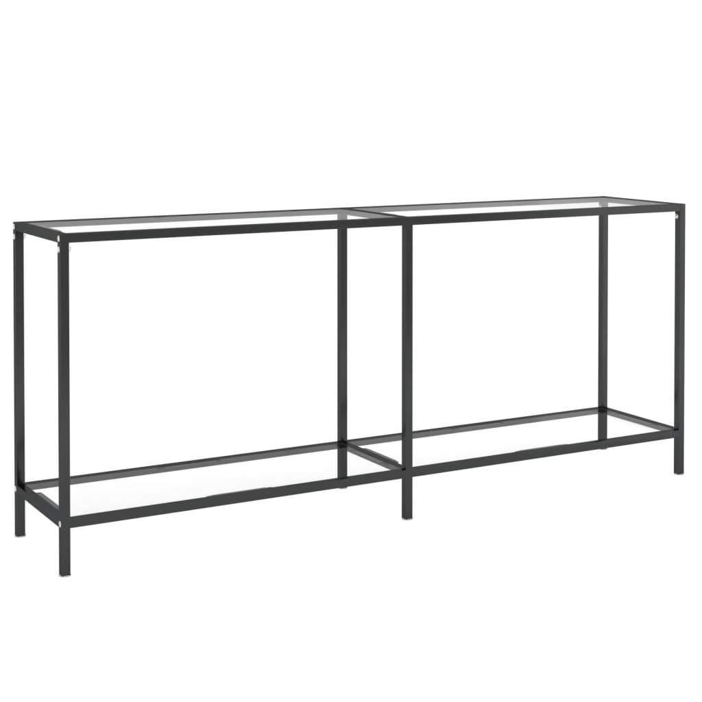 vidaXL Console Table 140x35x75.5 cm Tempered Glass Transparent