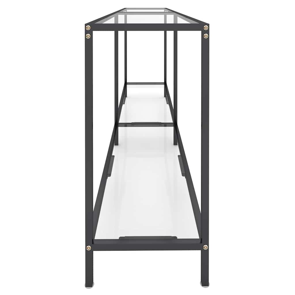 vidaXL Console Table 140x35x75.5 cm Tempered Glass Transparent