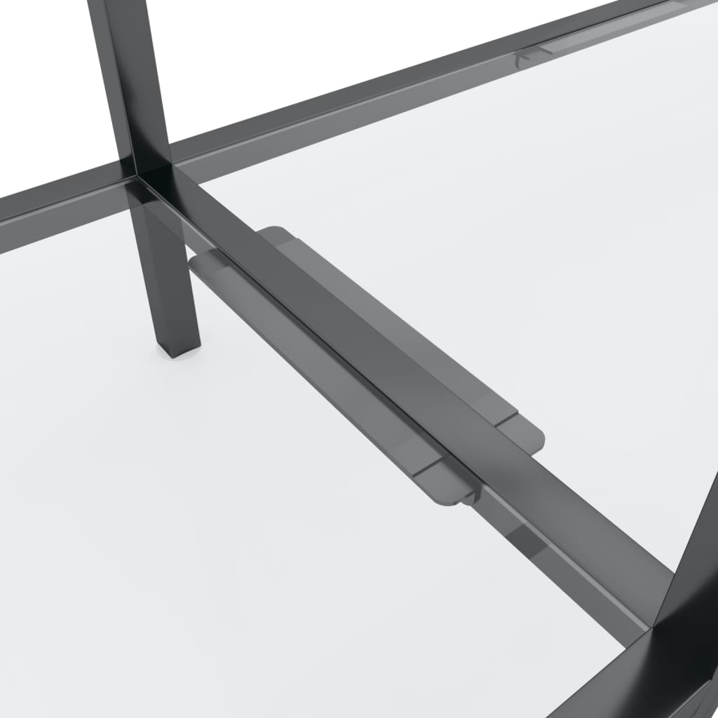vidaXL Console Table 140x35x75.5 cm Tempered Glass Transparent