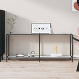 vidaXL Console Table 140x35x75.5 cm Tempered Glass Transparent