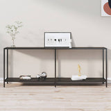 vidaXL Console Table 140x35x75.5 cm Tempered Glass Transparent
