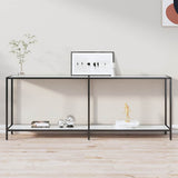 vidaXL Console Table 140x35x75.5 cm Tempered Glass Transparent