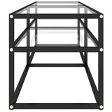 vidaXL Tv-meubel 140x40x40,5 cm gehard glas transparant