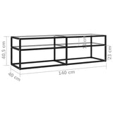 vidaXL Tv-meubel 140x40x40,5 cm gehard glas transparant