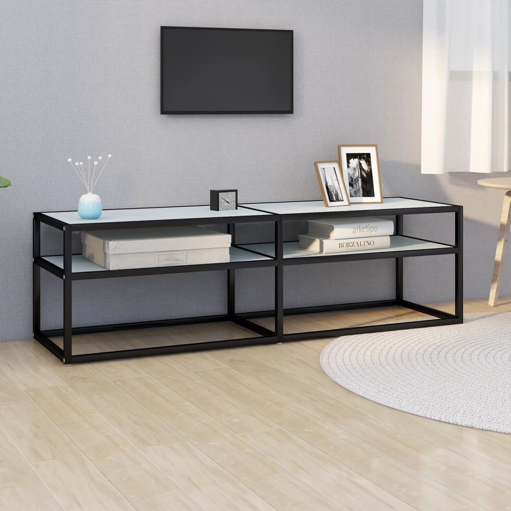 vidaXL Tv-meubel 140x40x40,5 cm gehard glas transparant