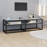 vidaXL Tv-meubel 140x40x40,5 cm gehard glas transparant