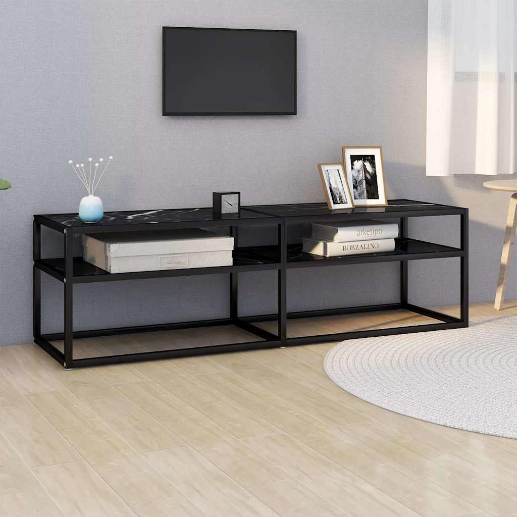 vidaXL Tv-meubel 140x40x40,5 cm gehard glas transparant