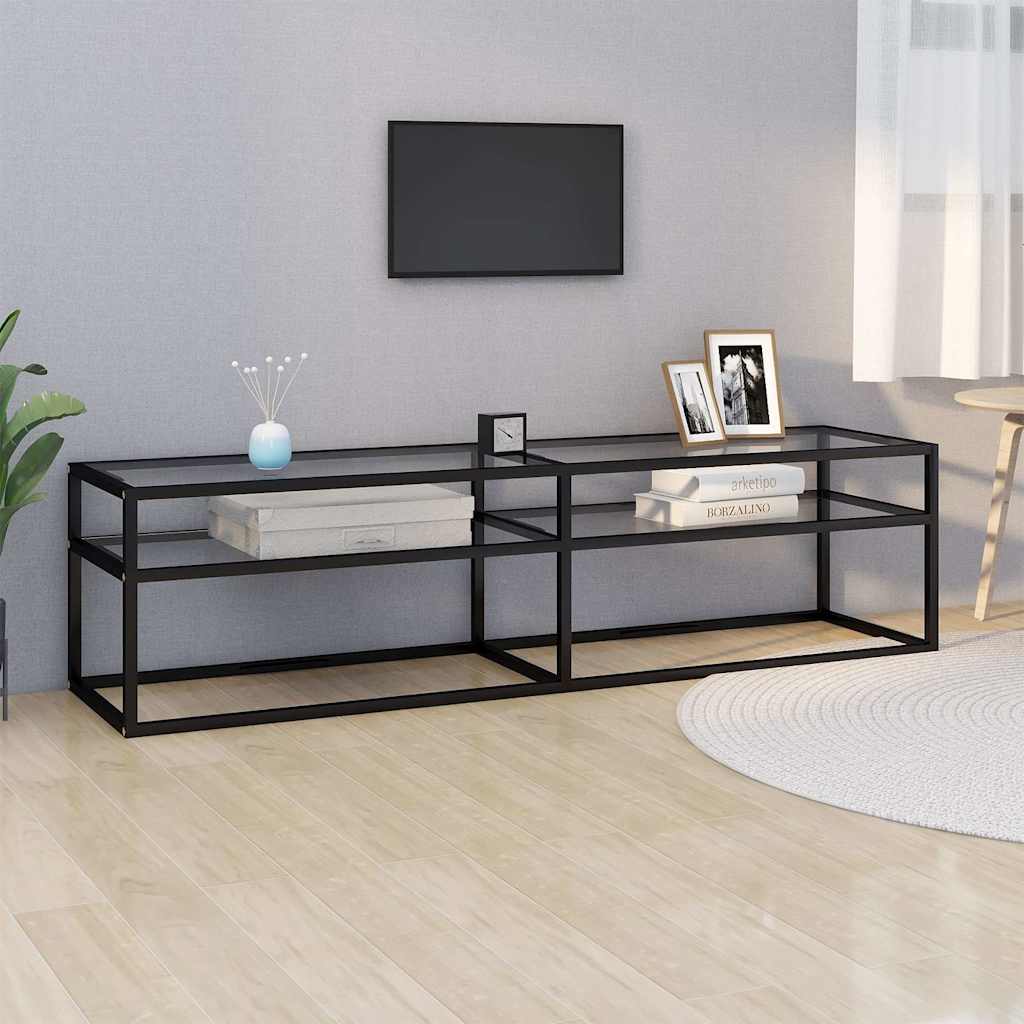 vidaXL Tv-meubel 140x40x40,5 cm gehard glas transparant