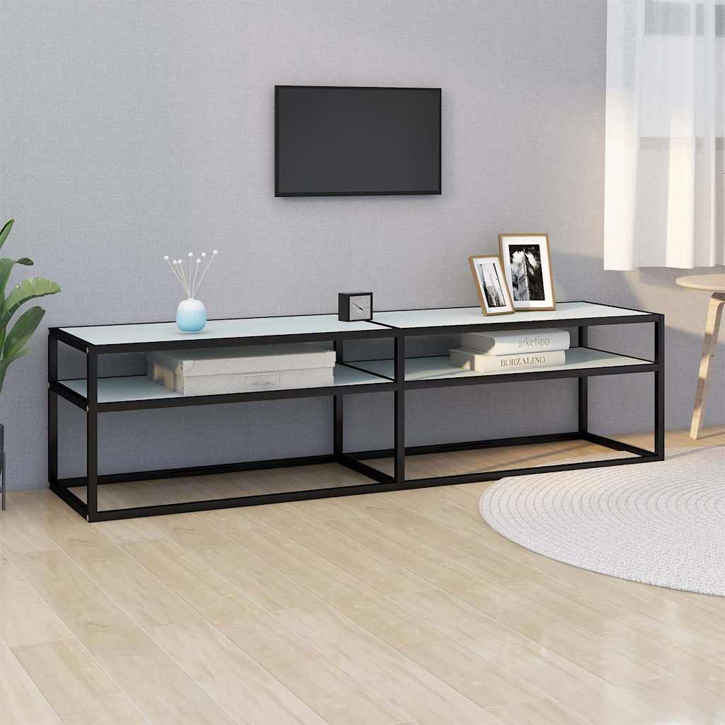 vidaXL Tv-meubel 140x40x40,5 cm gehard glas transparant