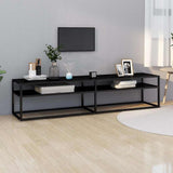 vidaXL Tv-meubel 140x40x40,5 cm gehard glas transparant