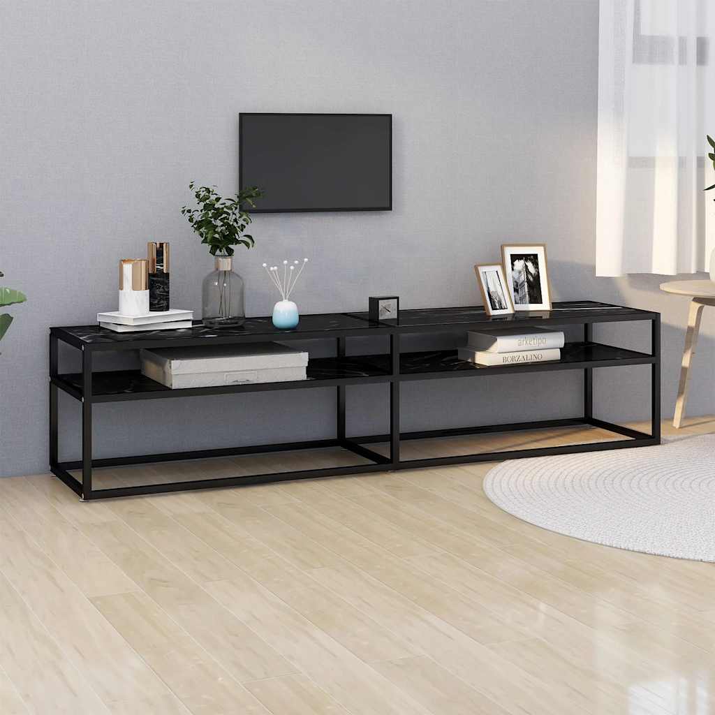 vidaXL Tv-meubel 140x40x40,5 cm gehard glas transparant