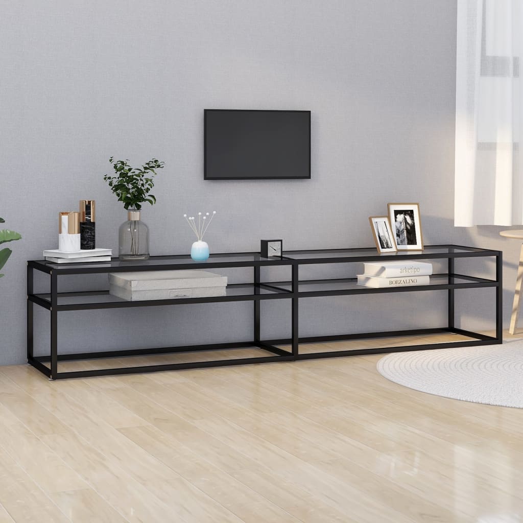 vidaXL Tv-meubel 140x40x40,5 cm gehard glas transparant