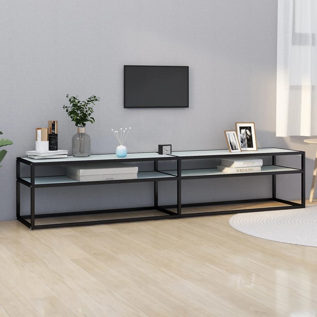 vidaXL Tv-meubel 140x40x40,5 cm gehard glas transparant