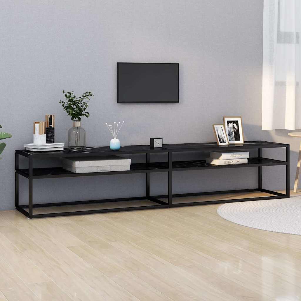 vidaXL Tv-meubel 140x40x40,5 cm gehard glas transparant