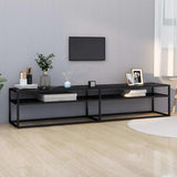 vidaXL Tv-meubel 140x40x40,5 cm gehard glas transparant