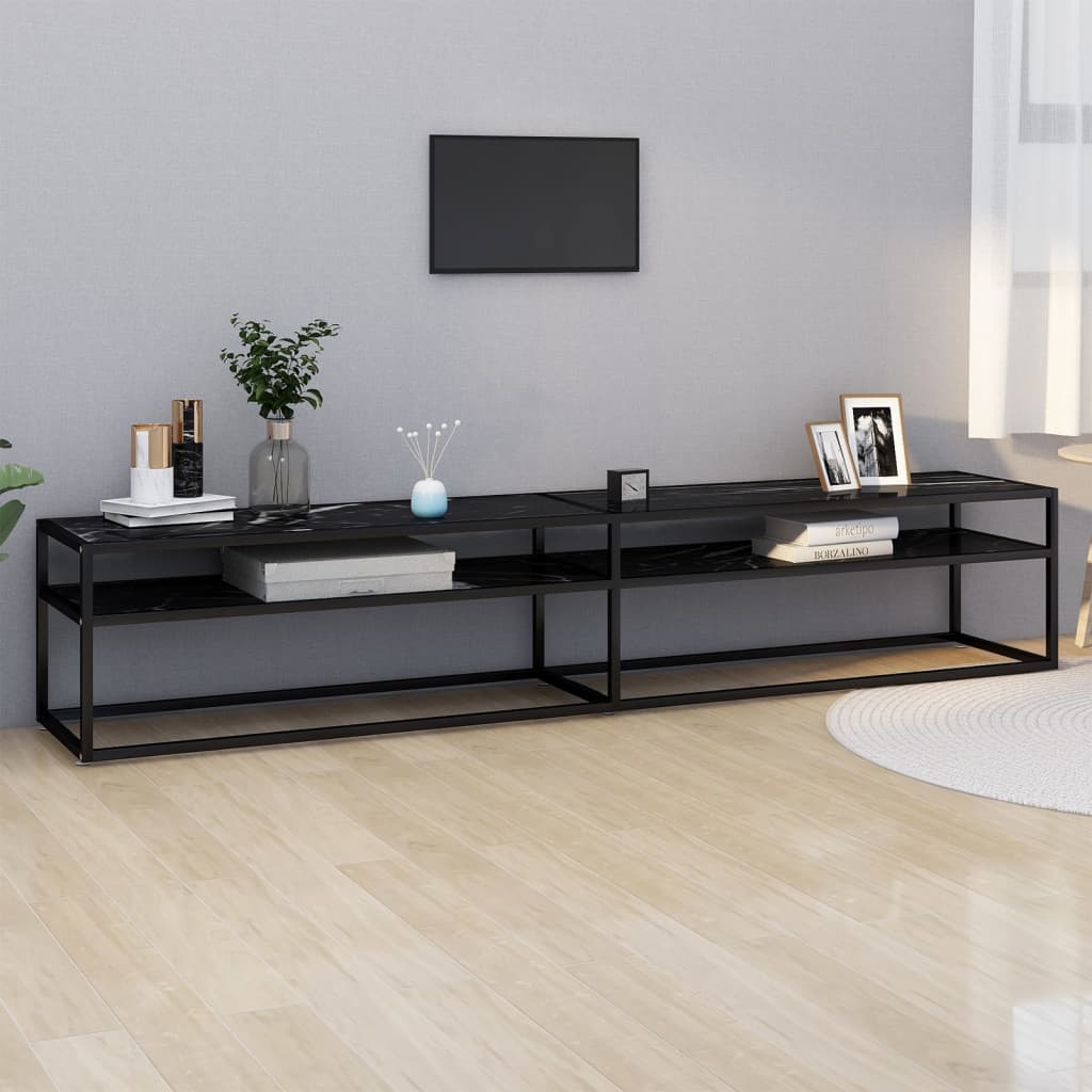 vidaXL Tv-meubel 140x40x40,5 cm gehard glas transparant