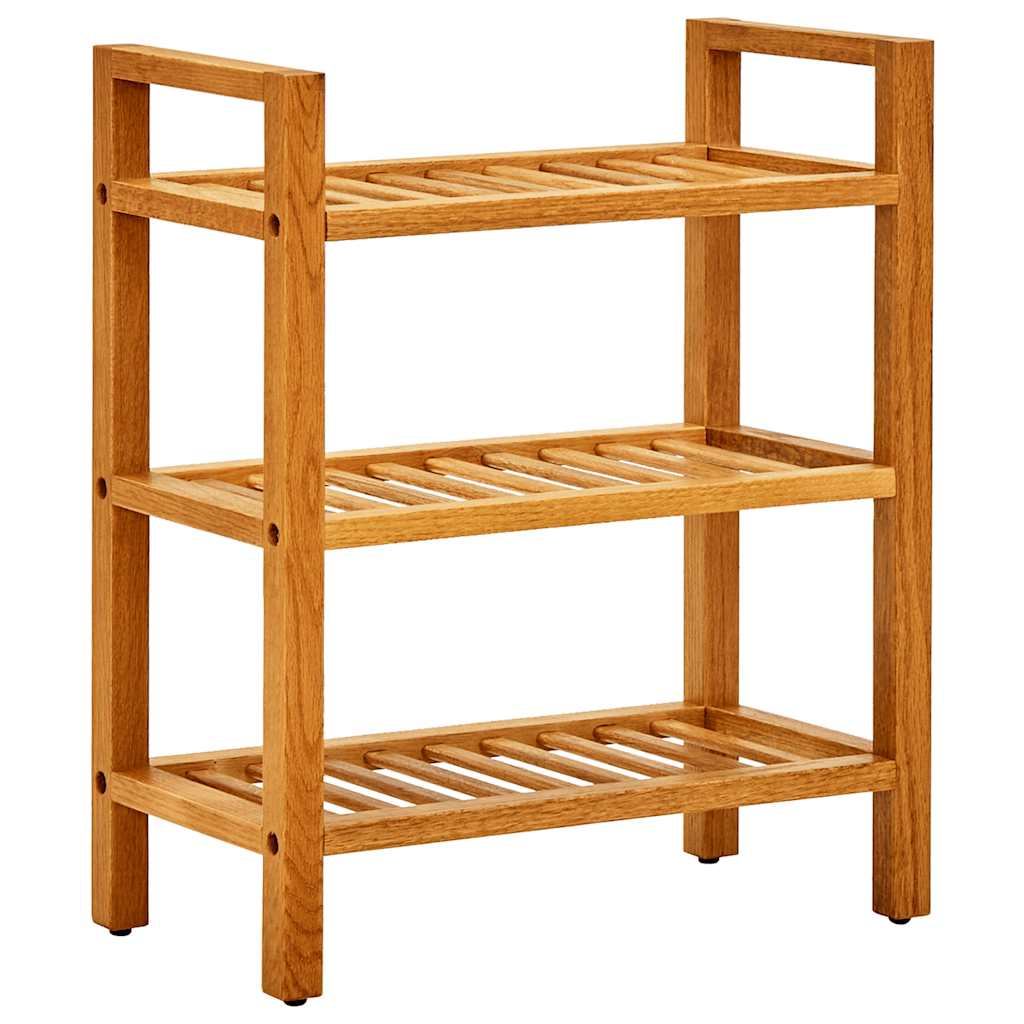 vidaXL Schoenenrek met 2 schappen 50x27x40 cm massief eikenhout