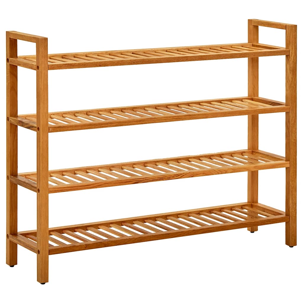 vidaXL Schoenenrek met 2 schappen 50x27x40 cm massief eikenhout