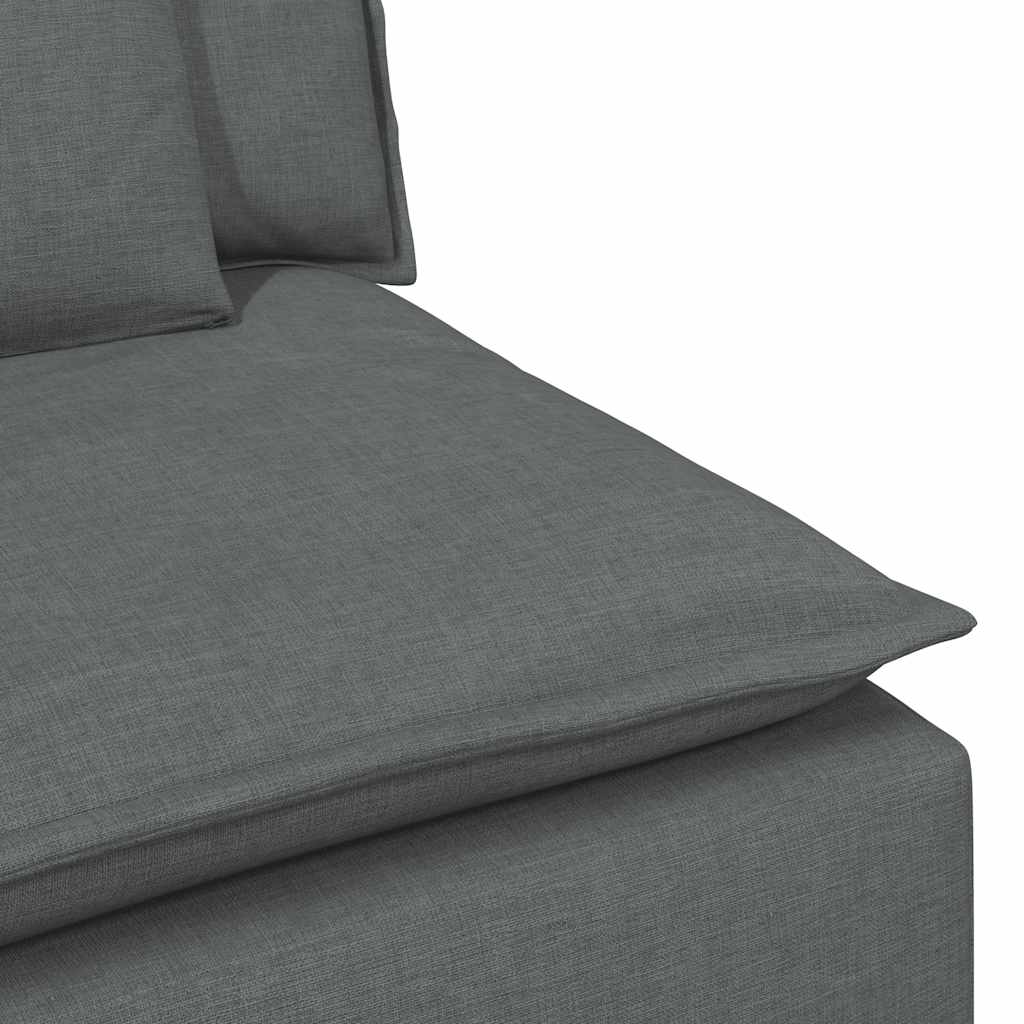 vidaXL Modulaire bank met voetenbank en kussens lichtgrijs
