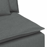vidaXL Modulaire bank met voetenbank en kussens lichtgrijs