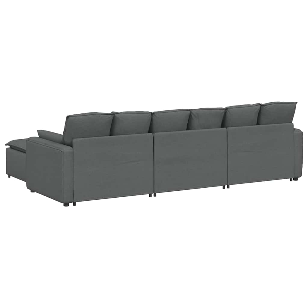 vidaXL Modulaire bank met voetenbank en kussens lichtgrijs
